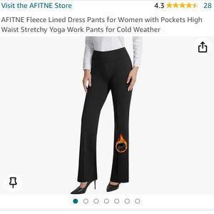 AFITNE Fleece Lined Dress Pants for Women
